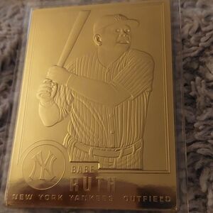 22K Gold Babe Ruth Baseball Card Sealed And Smoke Free Home